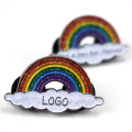 Пользовательский дизайн собственный логотип Rainbow белый облако блеск порошковой бухга